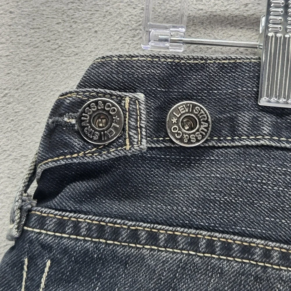 Vintage Levis 504 Jeans Mens Black Straight Charcoal Wash Engineered Fits 30x28